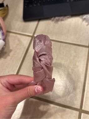 J. Crew Girls' Shimmery Pink Knotted Headband